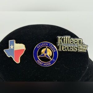 Fort Hood and Killeen Texas Pin Set